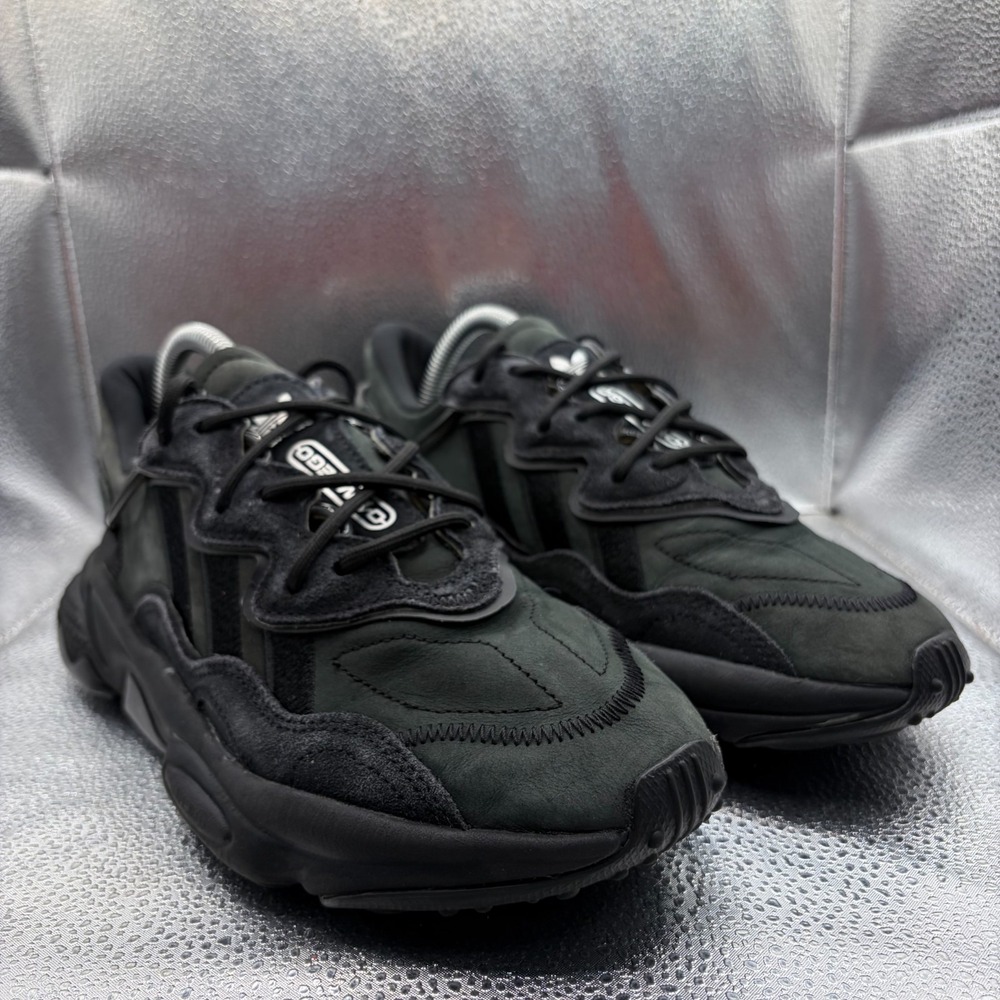Size 8.5 Adidas Ozweego Triple Black Womens Lace-Up Basketball Shoes GY9425